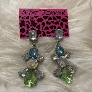 Betsey Johnson Multicolor Crystal Earrings